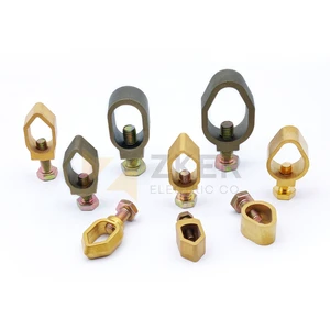 Hot Sales Earth Rod Clamp Connector Cable to Rod Brass Clamp Ground Rod Clamp 5/8'' 3/4''1'' Clip for Earthing System
