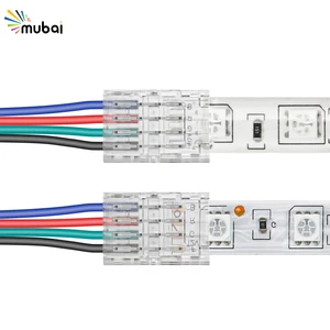 Solderless Quick Strip to Wire 4 Pin 10mm LED Strip Connectors for 10mm Waterproof or Non-Waterproof SMD RGB 5050 3528