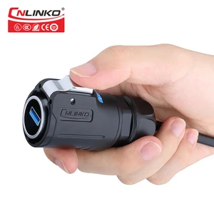CNLINKO M24 Connectors Cables Waterproof Adapter Panel Mount Cable Connector Dip Waterproof Usb 3.0 Connectors