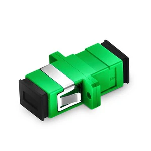 SC APC Simplex OS2 Single Mode Fiber Optic Adapter/Coupler With Flange