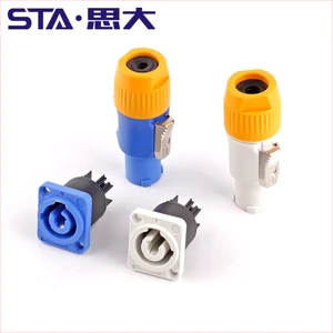 STA Powercon Connector 3pins XLR 20A 500v Cable Plug Socket Panel Professional Audio Power Plug IP67 Connector