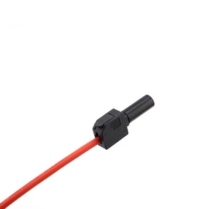 Electronic Components Connectors Supplier Banana Plug Connector Male Black Solderless Free Hanging In-Line 4mm Pitch Plastic