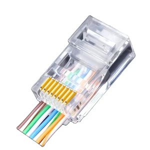 Cat5e RJ45 Plug 8P8C Ethernet Crystal Connector UTP LAN Cable Head Network Connector for Patch Cable 1000pcs