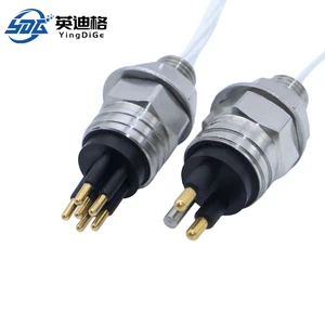 Lanhe YDG MCIL2M Marine Waterproof Stainless Steel 2P Male/Female Inline Cable Subsea Connectors Brass Gold Plating 100-1000V