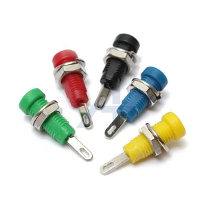 JIALUN Mini 2mm Brass Panel Socket Connector 5 Color Female Banana Socket with Tip 5 Colors Banana Socket