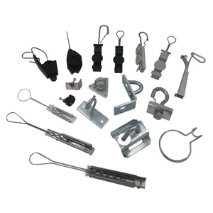 Powtech TC-001 Plastic Open Hook Tension Clamp (Black) for FTTH Flat Cable Connector Accessories