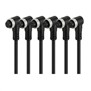 M12 Aviation Plug Connector Waterproof L-shaped Bending Female 4-core 5-core 8-core 12-core Sensor Socket Connection Belt Line