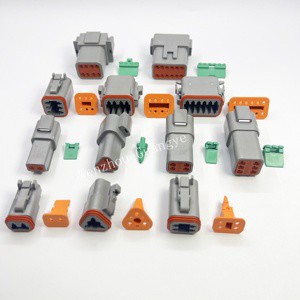 DT Series Auto Connector Waterproof Din Type Male/Female 2P 3P 4P 6P 8P 12P With Brass Contacts And Nylon Housing
