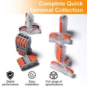 Compact Lever Nut Wire Conductor Quick Terminal Block 3 In 3 Out Circuit Inline Splice Push Fast Wire Connector