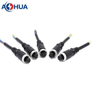 AOHUA Aviation Cable Splice Male Female Waterproof M12 Metal 4 Pin Connectors For Industrial Sensors And Outdoor Equipment