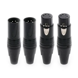 XLR Connector 4 Pins Nickel-Plated 25mm Male Female Audio Interface for Mixing Consoles