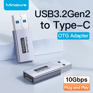 Mindpure USB-C to USB 3.0 OTG Adapter 10Gbps High-Speed for iPhone 16 15 Pro Max MacBook iPad
