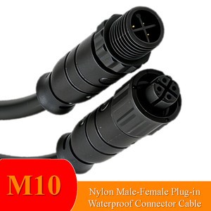 3Pin M10 Heavy Duty High Current IP67 Waterproof Terminal Plug Connector Cable For Solar Power System Outdoor RF Wiring Projects
