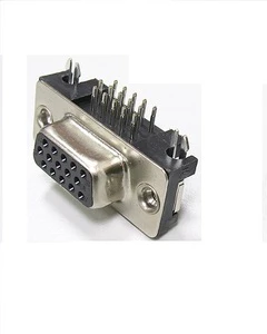 ARIBA DSHBF15AGFBNC-59 Premium D-Sub Connectors 15 Pin Female DIP Right Angle 3.08L Hi Gold Contacts Black Housing Ni Shell Tray