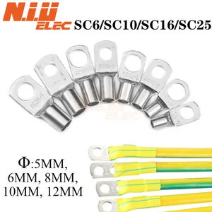 SC Type Electric Power Terminals Connector Tinned Copper Lug Crimp Cable Lugs