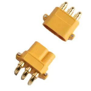 Yellow DC500V Three Pin Banana Plug Connector
