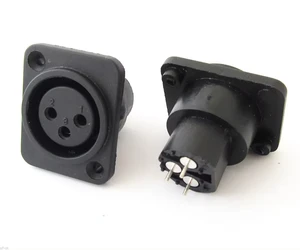 Custom Microphone Black Male Female 3Pin Panel Chassis Mount Socket Audio Xlr Connector Pcb Mount