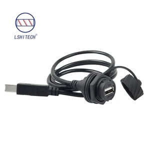 Lshitech USB 2.0 IP68 Waterproof Panel Mount Adapter 0.1-1M Bayonet Aviation Plug Electrical Connector for Outdoor Equipment