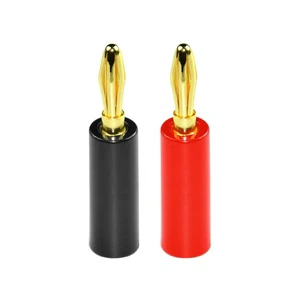 Best 4mm Banana Plug Connector Jack Screw-type Banana Head Black and Red Color Gold-plated Plastic Banana Plugs