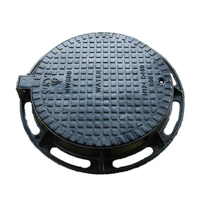 Customizable Ductile Iron EN124 D400 Cast Manhole Sewer Cover 40 Tons Load Capacity Powder Coated Industrial Use SYI Brand China