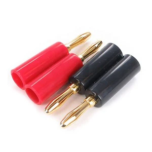 JIALUN 4MM Screw Type Gold Banana Plug High Quality Gold Plated Banana and Tip Connectors
