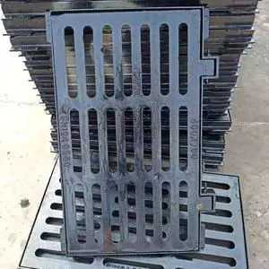 Heavy-Duty Alkali-Resistant Ductile Iron Manhole Cover Frame Base Cast Rainwater Garage Sewer Ditch Grille for Garages Houses
