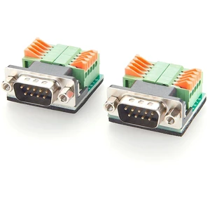 D-Sub 9Pin Solderless Adapter DB9 to 10 Pin Spring Crimp Wiring Press Terminal Block Panel Mount DB9 Push-in Quick Connector