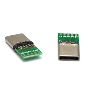 USB 3.1 High-Speed Type C Male Connector with Gold Contact and LCP Housing for Soldering