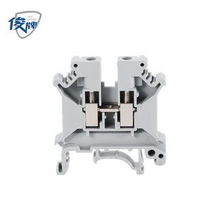 UK10N DIN Rail Terminal Block Brass Contacts 0.5-10mm2 (20-6 AWG) Screw Connection Automotive 76A Feed-through Wire Connector