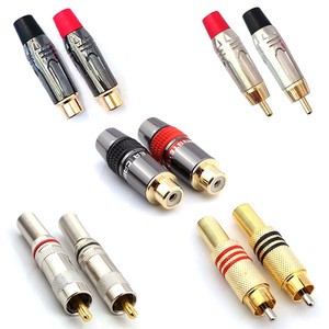 Gold Plated RCA Male Connector RCA Audio and Video Welding Plug Coaxial Plug