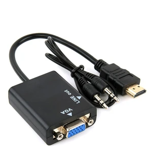 Wholesale for to VGA Adapter Converter with Audio 1080P HDTV Gold Plated Connectors Combination Shielding for Monitor Use