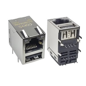 Shielded Aerospace Ethernet RJ45 Female Cat6 Cat6a PCB Mount STP UTP RG45 Connector with Gold Plating and Side Entry