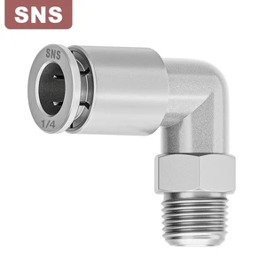 For SNS JPL Series 90 Degree Male Thread Elbow Quick Connect L Type Nickel-Plated Brass Pneumatic Fitting Air Tube Connector