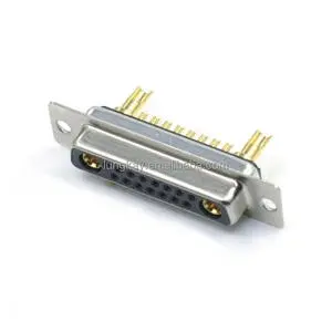 High Power D-SUB 17W2 Female Connector 17W2 Socket with 10A Rated Current High Current Solder Type for Cable Copper Material