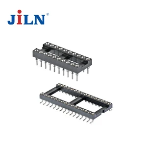 JiLN 2.54mm IC Socket Machined Pin Connector Smt Straight Round Pin Connector