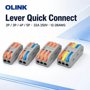 222 Lever Wire Connector 2 3 5 Pin Quick Splice Terminal Block 32A 250V Push-in Compact Junction Box Connector