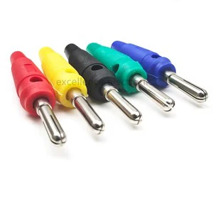 4mm Banana Plug with Cross-shaped Groove High Current Insulated Shrouded Stackable Connector Screw Connection