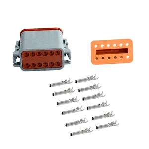 DT06-12S DT04-12P Deutsch DT 12 Pin Gray Male And Female Auto Waterproof Electrical Wire Connector Plug