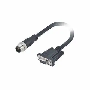 M12 A-Code 8Pin Male to D-Sub 9Pin Female Connector Molded Cable With PCB Contacts