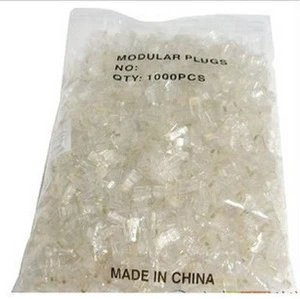 Real 1000pcs/bag 8P8C Wlan Lan RJ45 Ethernet Port Connector 0.25 Copper COB Internet Network Cable Connector