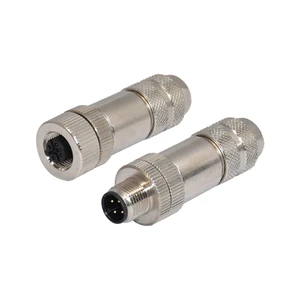 Waterproof Field Circular M12 Straight Shielded Assembly 3 4 5 8 12 17 Pin M12 Connector