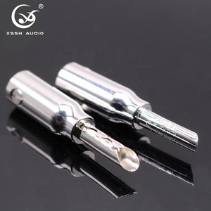 Speaker Adapter YIVO XSSH Audio Wholesales DIY OEM Hi-end Audio Video Red Pure Copper Plating Silver Banana Jack Plug Connector