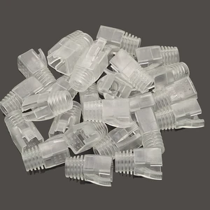 100 Pack 7.5 mm Ethernet Cable Connector Boot Transparent Network Modular Plug Protection RJ45 Boot