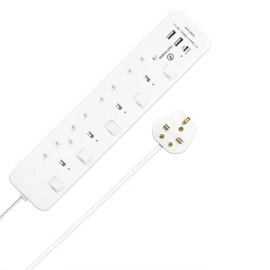 High Quality 3250W BS Worldwide Power Strip 13A Fuse Plug Smart IC Fast Charge Switches 2 AC Outlets 2 USB Ports Socket