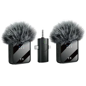 F11-2 Wireless Microphone Connector 3 in 1 Hands Free Wireless Lapel Microphone for Mobile Phone F15 Lavalier Microphone