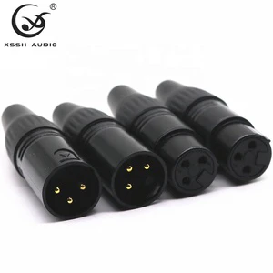Adapter XLR Plug Jack YIVO YXL17# HIFI Audio & Video DIY Male Female Alloy Plating Gold 3-Pin XLR Speaker Connector