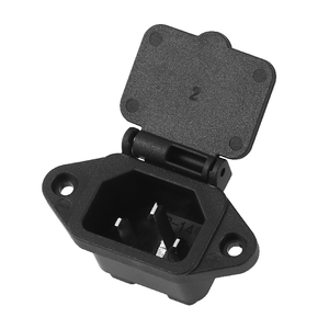 Wholesale Price 3pin Ac C14 Connector With Waterproof Hat Copper Material 15 10A Power Inlet Industrial Socket