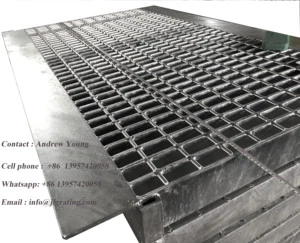 EN 1433 Steel Grating Manhole Cover Grid Units With Hot-Dipped Galvanized Finishing for Building Material