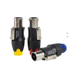 4-Pin XLR Audio Ohm Head Video Plug with NL4FC Metal Head Connector15 Models Power Cable 5 Colours