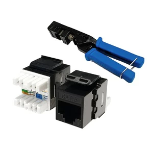 GETEKnet Modular Outlet 8P8C Cat 3 5 6 6a Ethernet Connector Cat3 Cat5e Cat6 Cat6a Module Jack RJ45 Keystone Jack Telecom Parts